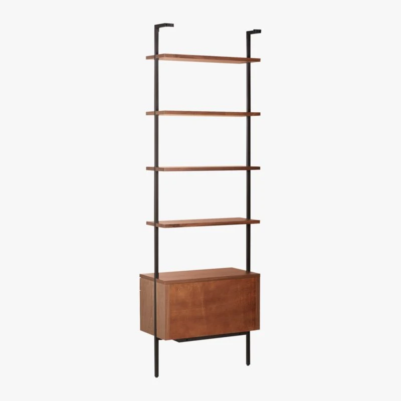 Helix 96" Walnut Bookcase With 2 Drawers 10 Helix 96" Walnut Bookcase With 2 Drawers - Image 8