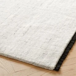 Henry Handloomed Black And White Wool Area Rug 5'x8' -Nesto Store HenryWtWBkHdldWoolRug8x10AVSHF23