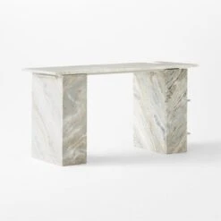 Hera Torrento Brown Marble Desk With Shelves -Nesto Store HeraMarbleDesk3QBSSF21