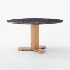 Hirsch Black Round Marble Dining Table -Nesto Store HirschRdBlkMrblDnngTable3QSSF22