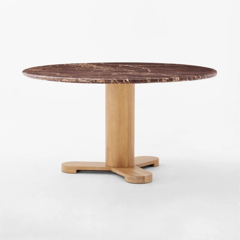 Hirsch Red Round Marble Dining Table 6 Hirsch Red Round Marble Dining Table - Image 4