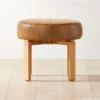 Humboldt Brown Leather Upholstered Stool 2 Humboldt Brown Leather Upholstered Stool -Nesto Store HumboldtLeatherStoolSHS22
