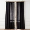 Heavyweight Black Linen Window Curtain Panel 48''x84'' 1 Heavyweight Black Linen Window Curtain Panel 48''x84'' -Nesto Store HvywtBlkLnn96CurtainPnlSHS23