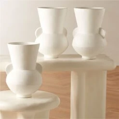 Hydra White Terracotta Vase -Nesto Store HydraWhiteVaseAV2SHF23