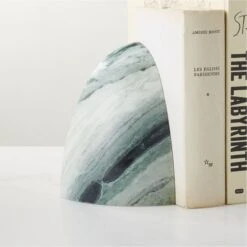 Ice Jade Green Marble Bookend -Nesto Store IceJadeMarbleBookendROS23