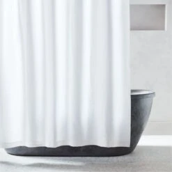 Ileana Organic Cotton White Shower Curtain 72"