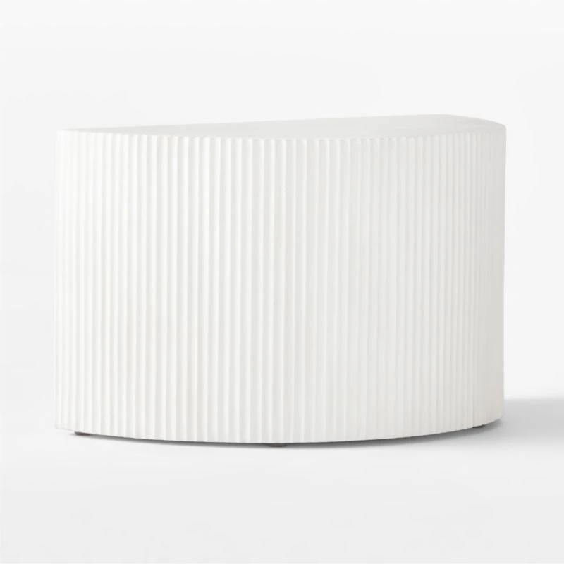 Incovo Short White Half-Moon Side Table 6 Incovo Short White Half-Moon Side Table - Image 4