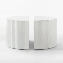 Incovo Short White Half-Moon Side Table 21 Incovo Short White Half-Moon Side Table -Nesto Store IncovoLowSideTableAV2SSF22