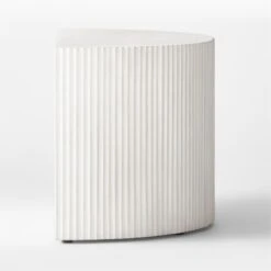Incovo Short White Half-Moon Side Table 19 Incovo Short White Half-Moon Side Table -Nesto Store IncovoLowSideTableSDSSF22