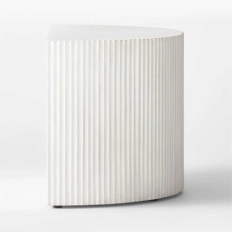 Incovo Short White Half-Moon Side Table 7 Incovo Short White Half-Moon Side Table - Image 5