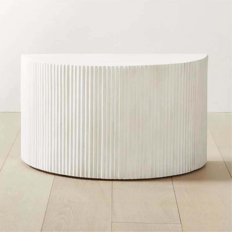 Incovo Short White Half-Moon Side Table 3 Incovo Short White Half-Moon Side Table