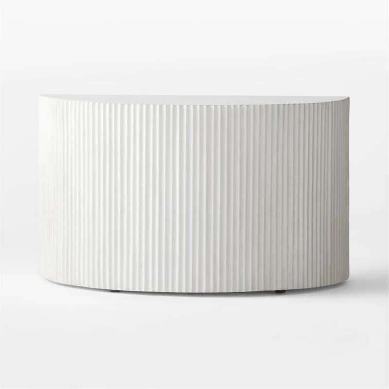 Incovo Short White Half-Moon Side Table 5 Incovo Short White Half-Moon Side Table - Image 3