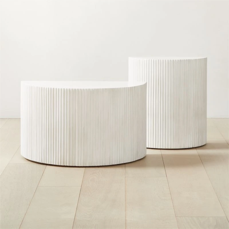 Incovo Short White Half-Moon Side Table 4 Incovo Short White Half-Moon Side Table - Image 2
