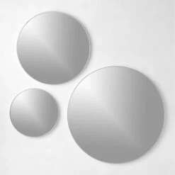 Infinity Silver Round Wall Mirror 36" 9 Infinity Silver Round Wall Mirror 36" -Nesto Store InfinitySlvrRndWllMrrrsGrpFHS22 1