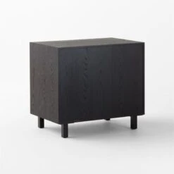 Inline Black Oak Wood 4-Drawer File Cabinet With Blackened Steel Handles -Nesto Store InlineBlkFilingCabinet3QBSSF23