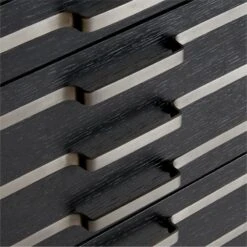 Inline Black Oak Wood 4-Drawer File Cabinet With Blackened Steel Handles -Nesto Store InlineBlkFilingCabinetAVSSF23