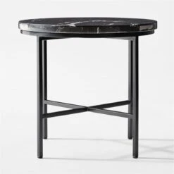 Irwin Black Marble Side Table -Nesto Store IrwinBlkMrblSideTableSOSSF21