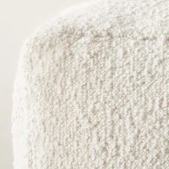 Ivory Boucle Pouf Large -Nesto Store IvoryBouclePoufLargeAVSHS22