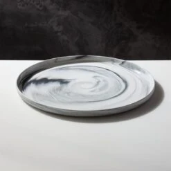 Swirl Black And White Serving Platter