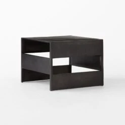 Jalousie Square Black Cast Aluminum Side Table -Nesto Store JalouiseSqSideTable3QSSF23