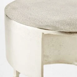Jalousie Round Silver Cast Aluminum Side Table -Nesto Store JalousieAlmnRndSideTblAVSSF23