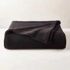 Jasper Organic Cotton Full/Queen Blanket Black