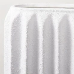 Jessa Rectangular Ribbed White Vase 11 Jessa Rectangular Ribbed White Vase -Nesto Store JessWhtTxtrdVaseAVSHS23