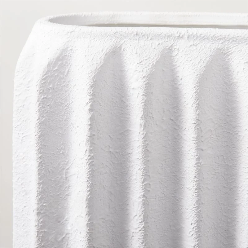 Jessa Rectangular Ribbed White Vase 5 Jessa Rectangular Ribbed White Vase - Image 3