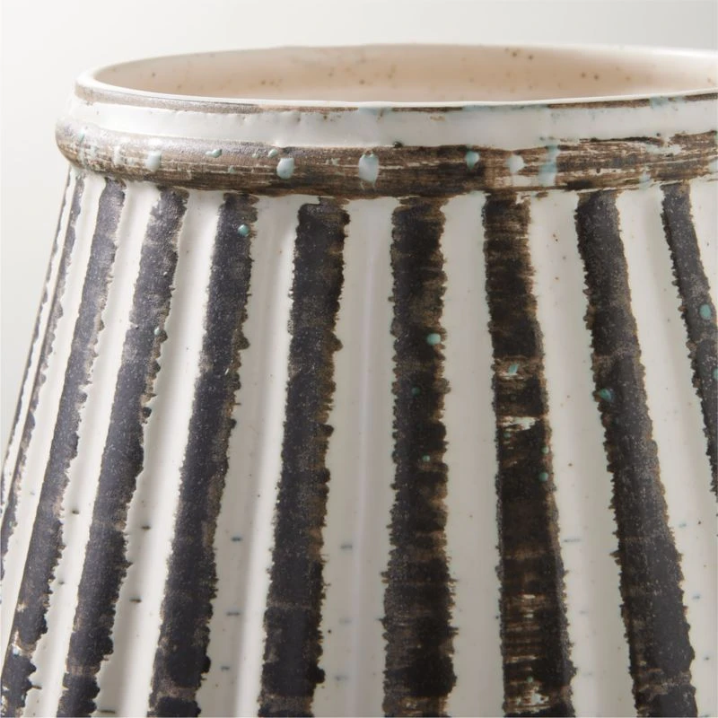 Justina Ribbed White Vase 5 Justina Ribbed White Vase - Image 3