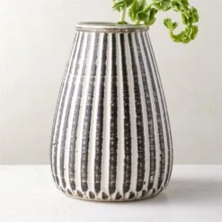 Justina Ribbed White Vase 7 Justina Ribbed White Vase -Nesto Store JustinaVaseROS23