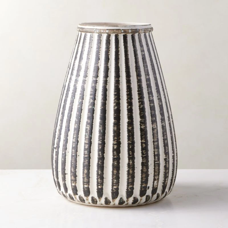 Justina Ribbed White Vase 3 Justina Ribbed White Vase
