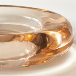 Bangle Dirty Rose Glass Decorative Bowl -Nesto Store KMBangleAmberLowGlassBowlAVSHF20