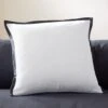 Tuxedo White Linen Throw Pillow With Feather-Down Insert 20" -Nesto Store KMTuxedoPillow20x20inSHS21