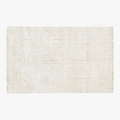 Kada Handknotted Viscose White Area Rug 5'x8'