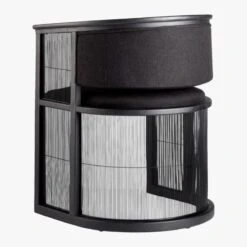 Kaishi Black Fabric Chair With Blackened Ash Frame 22 Kaishi Black Fabric Chair With Blackened Ash Frame -Nesto Store KaishiChairBlack3QBS18