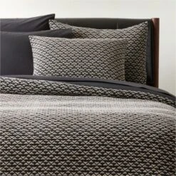 Kamet Organic Cotton Black Duvet Cover And Shams