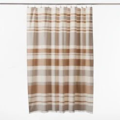 Kamilla Organic Cotton Dark Terracotta Shower Curtain 72" 7 Kamilla Organic Cotton Dark Terracotta Shower Curtain 72" -Nesto Store KamillaCpprOrgShwrCrtnSSF23