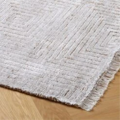 Keen Handknotted Viscose Silver Area Rug 5'x8' 11 Keen Handknotted Viscose Silver Area Rug 5'x8' -Nesto Store KeenHndknttdVscsJuteRug8x10ROF20