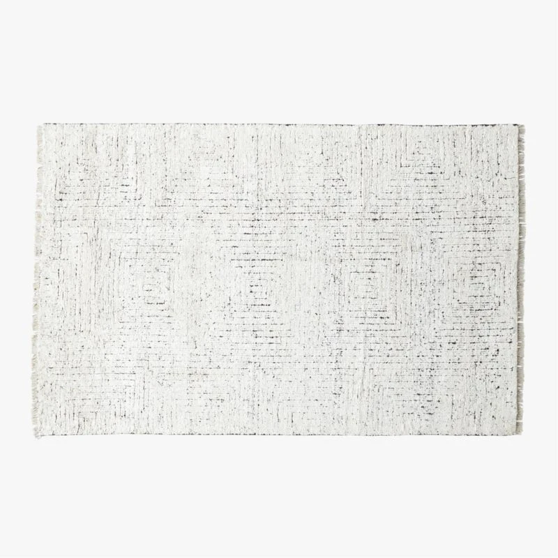 Keen Hand-Knotted White Viscose Area Rug 5'x8' 3 Keen Hand-Knotted White Viscose Area Rug 5'x8'