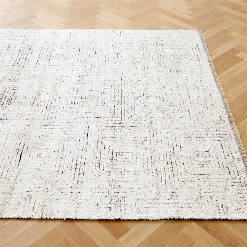 Keen Hand-Knotted White Viscose Area Rug 5'x8' 4 Keen Hand-Knotted White Viscose Area Rug 5'x8' - Image 2