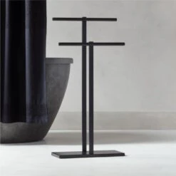 Kela Matte Black Towel Rack