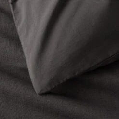 Kellen Organic Cotton-Blend Charcoal Grey Duvet Cover And Pillow Shams -Nesto Store KellenCtnLnGryFQDuvetCvrAVSHF23