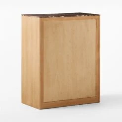 Kingsbury Tall 4-Drawer Curved Oak Wood Dresser With Marble Top -Nesto Store KingsburyCrvdMrblChest3QBSSF22