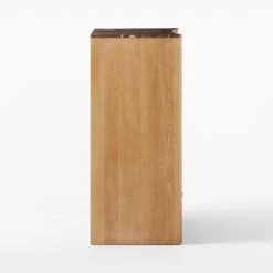 Kingsbury Tall 4-Drawer Curved Oak Wood Dresser With Marble Top -Nesto Store KingsburyCrvdMrblChestSDSSF22