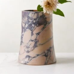 La Paloma Purple Breccia Marble Vase 17 La Paloma Purple Breccia Marble Vase -Nesto Store LaPalomaMarbleVaseAV4SHS23