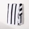 Lake Shore Organic Cotton Black Striped Beach Towel -Nesto Store LakeShoreBeachTowelSHS23