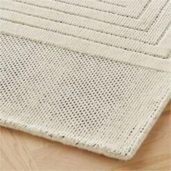 Larso Hand-Tufted Wool-Blend White Area Rug 5'x8' 9 Larso Hand-Tufted Wool-Blend White Area Rug 5'x8' -Nesto Store LarsoTftdIvryRug8x10ROS23