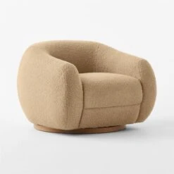 Laszlo Camel Brown Boucle Swivel Chair -Nesto Store LaszloCamelBclSwvlChair3QSSF23