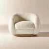 Laszlo Warm White Boucle Swivel Chair -Nesto Store LaszloWrmWhtBclSwvlChairSHF23