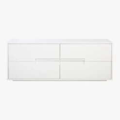 Latitude 4-Drawer High-Gloss White Lacquered Dresser -Nesto Store LatitudeLowDresserWhiteF16